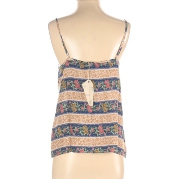 Entro Cream Sleeveless Lace Floral Print Tank Top - Picture 2 of 3